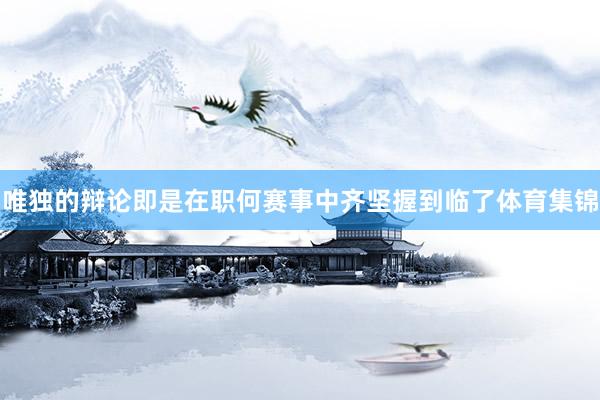 唯独的辩论即是在职何赛事中齐坚握到临了体育集锦