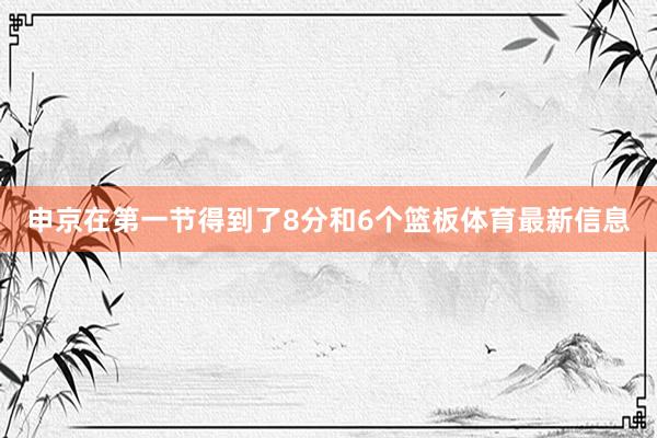 申京在第一节得到了8分和6个篮板体育最新信息