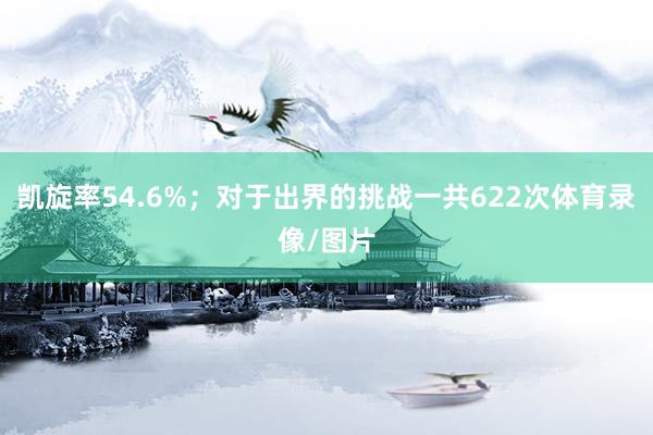 凯旋率54.6%；对于出界的挑战一共622次体育录像/图片
