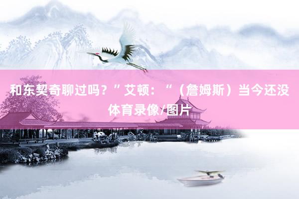 和东契奇聊过吗？”艾顿：“（詹姆斯）当今还没体育录像/图片