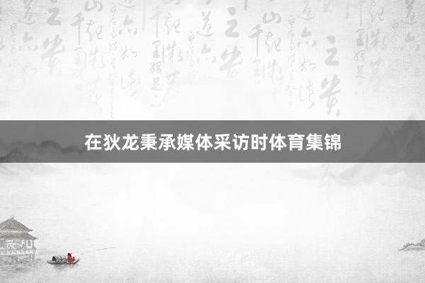 在狄龙秉承媒体采访时体育集锦