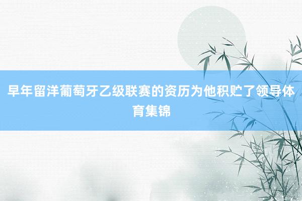 早年留洋葡萄牙乙级联赛的资历为他积贮了领导体育集锦