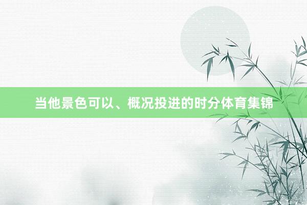 当他景色可以、概况投进的时分体育集锦