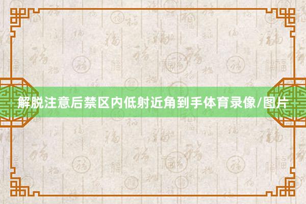 解脱注意后禁区内低射近角到手体育录像/图片