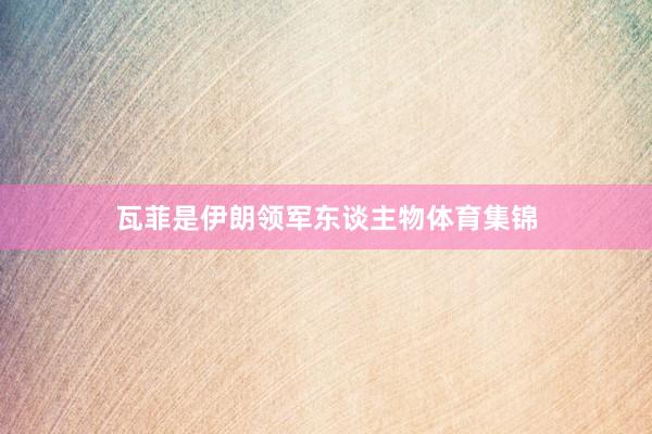 瓦菲是伊朗领军东谈主物体育集锦