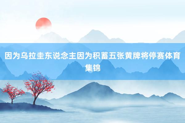 因为乌拉圭东说念主因为积蓄五张黄牌将停赛体育集锦