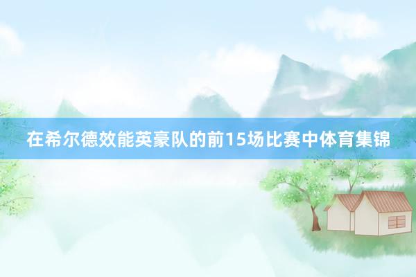在希尔德效能英豪队的前15场比赛中体育集锦