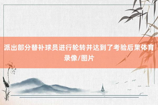派出部分替补球员进行轮转并达到了考验后果体育录像/图片