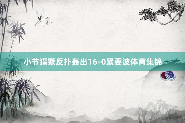 小节猖獗反扑轰出16-0紧要波体育集锦