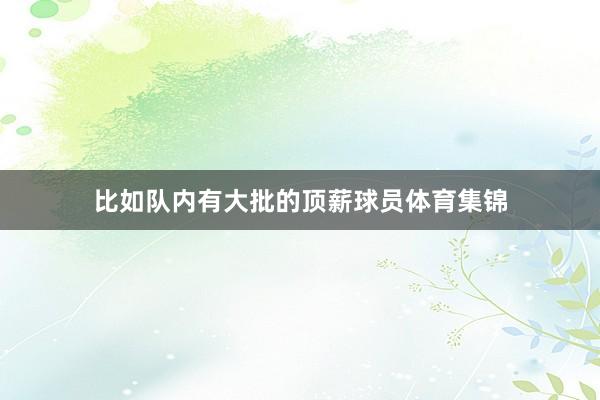 比如队内有大批的顶薪球员体育集锦