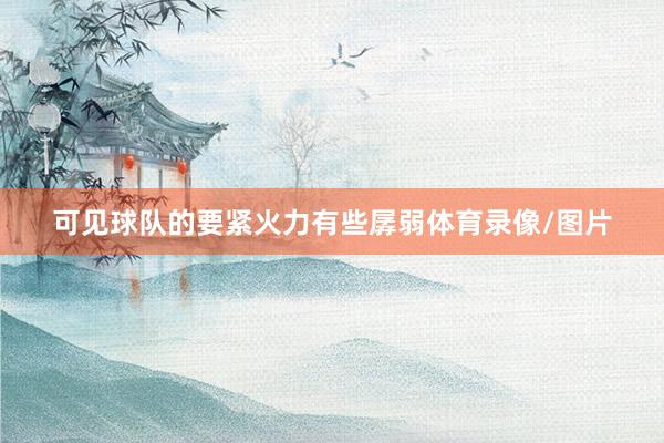 可见球队的要紧火力有些孱弱体育录像/图片