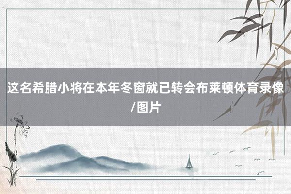 这名希腊小将在本年冬窗就已转会布莱顿体育录像/图片